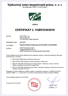Certifikát pojízdné lešení, hliníkové lešení ALUFIX 6003-6018