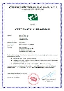 Certifikát fasádní lešení ALFIX 70